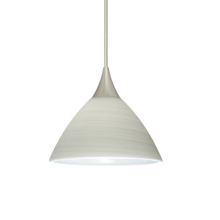 Besa Lighting Domi Cord Pendant, Chalk, Satin Nickel Finish, 1x5W LED 1XT-1743KR-LED-SN